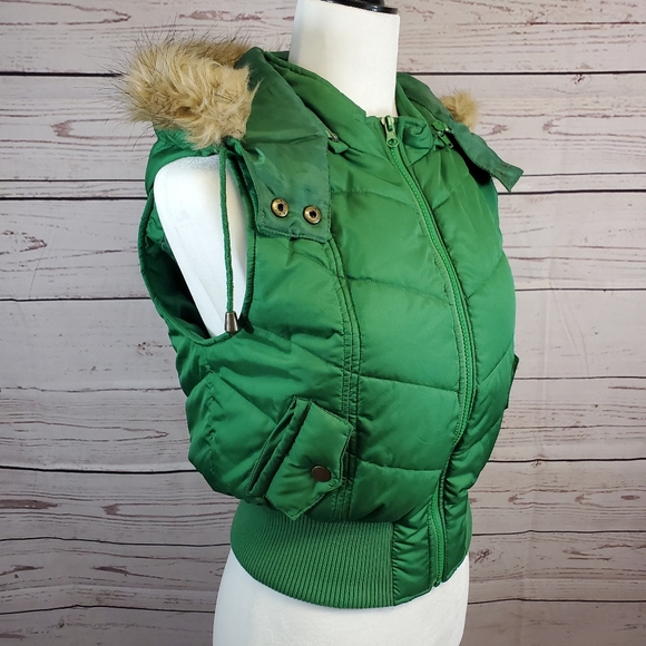 Jackets & Blazers - vest with removable faux fur hood